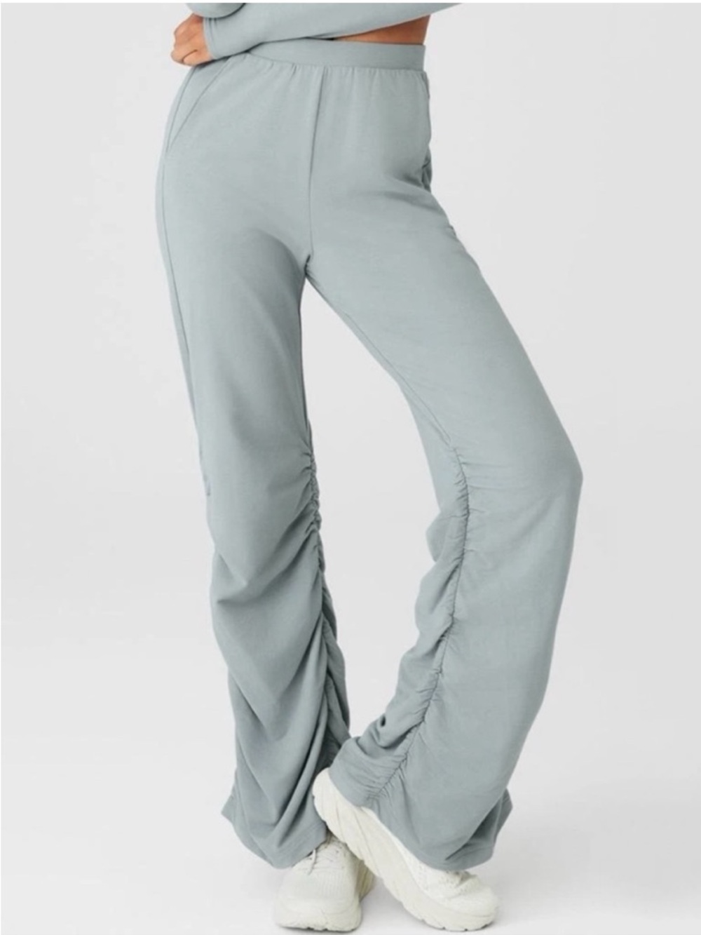 Alo Yoga Womens Ruched Soft Sculpt Pant Sweatpants Size Cosmic Gray Baggy XS